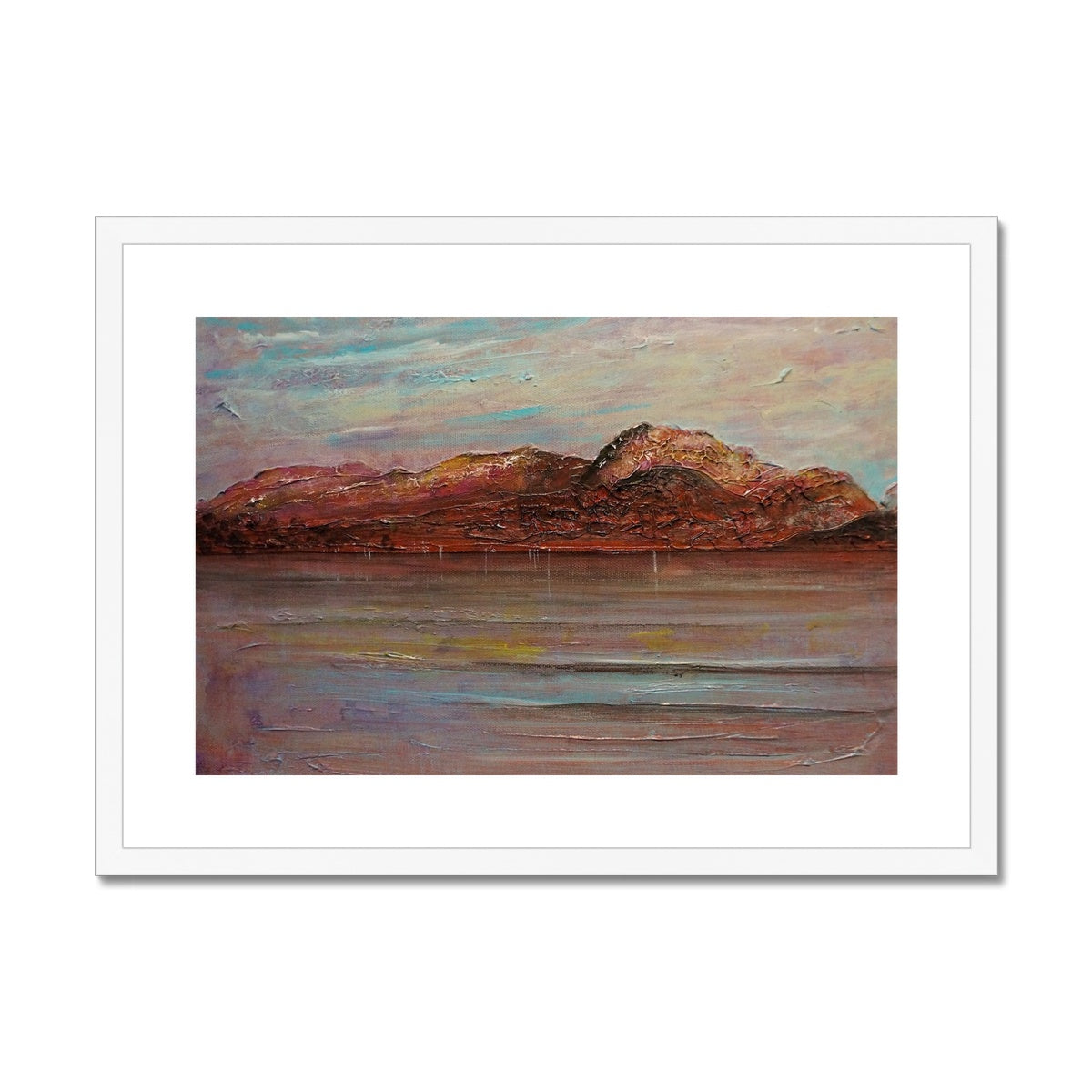 Ben Nevis Painting | Framed & Mounted Prints From Scotland-Framed & Mounted Prints-Scottish Lochs & Mountains Art Gallery-A2 Landscape-White Frame-Paintings, Prints, Homeware, Art Gifts From Scotland By Scottish Artist Kevin Hunter