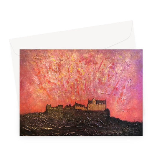 Edinburgh Castle Fireworks Greeting Card | Scottish Art Gifts