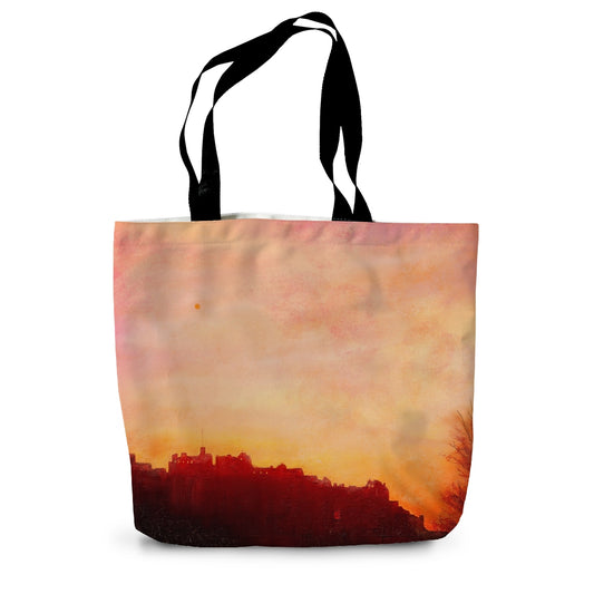 Edinburgh Castle Sunset Canvas Tote Bag | Scottish Art Gifts