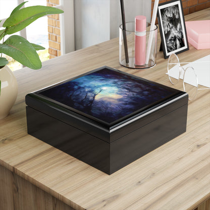 A Moonlit Highland Wood Jewellery Box | Scottish Art Gifts