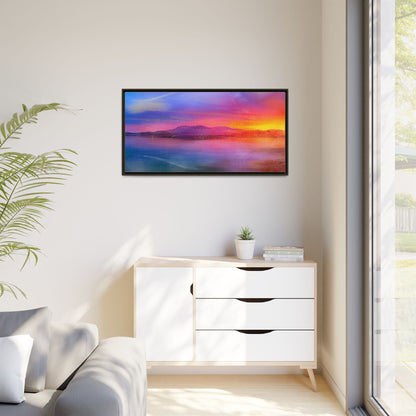 Arran Sunset Framed Panoramic Canvas Art