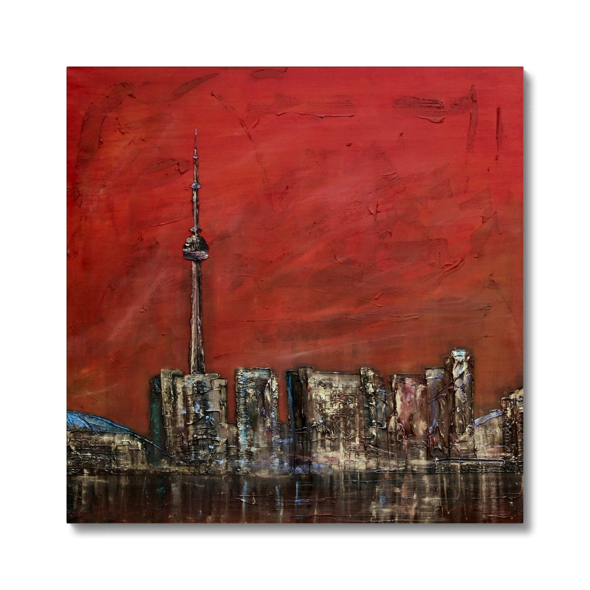 Toronto Sunset Painting | Canvas From Scotland-Contemporary Stretched Canvas Prints-World Art Gallery-24"x24"-Paintings, Prints, Homeware, Art Gifts From Scotland By Scottish Artist Kevin Hunter