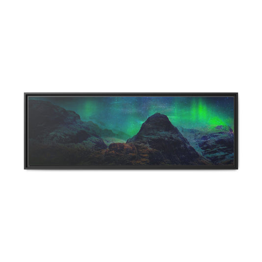 Glencoe Northern Lights Framed Panoramic Canvas Art