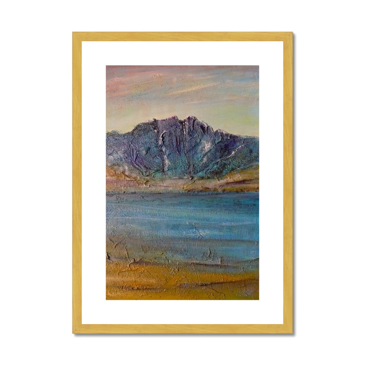 Torridon Painting | Antique Framed & Mounted Prints From Scotland-Antique Framed & Mounted Prints-Scottish Lochs & Mountains Art Gallery-A2 Portrait-Gold Frame-Paintings, Prints, Homeware, Art Gifts From Scotland By Scottish Artist Kevin Hunter