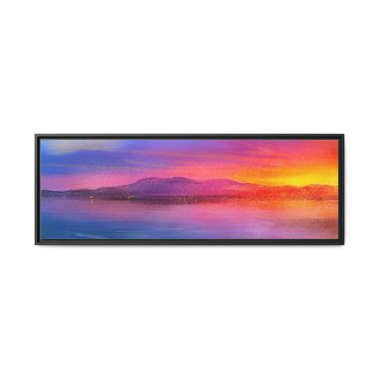Arran Sunset Framed Panoramic Canvas Art