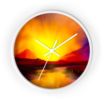 Reloj de pared con puesta de sol en Skye | Regalos de arte escocés