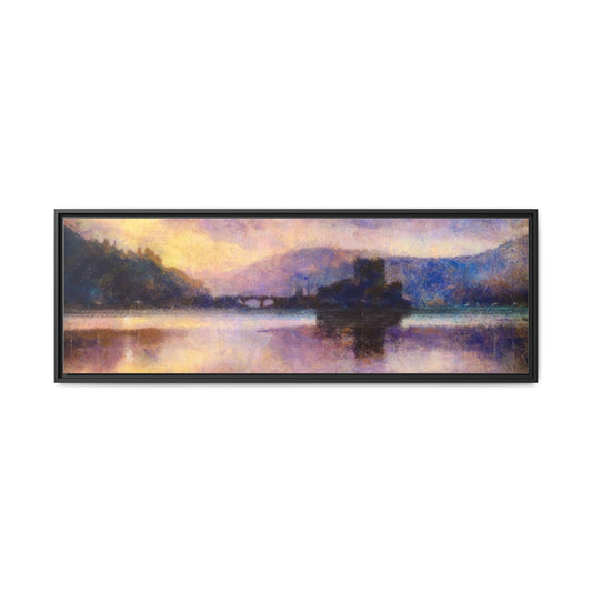 Eilean Donan Castle Moonlight Framed Panoramic Canvas Art