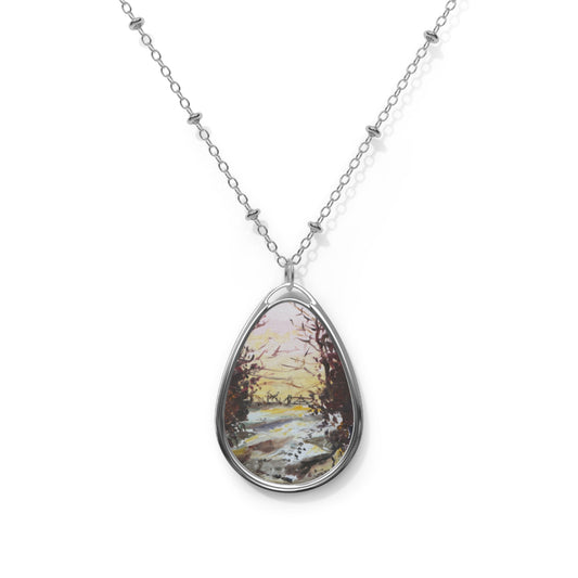 Snow Above Lunderston Necklace | Scottish Art Gifts
