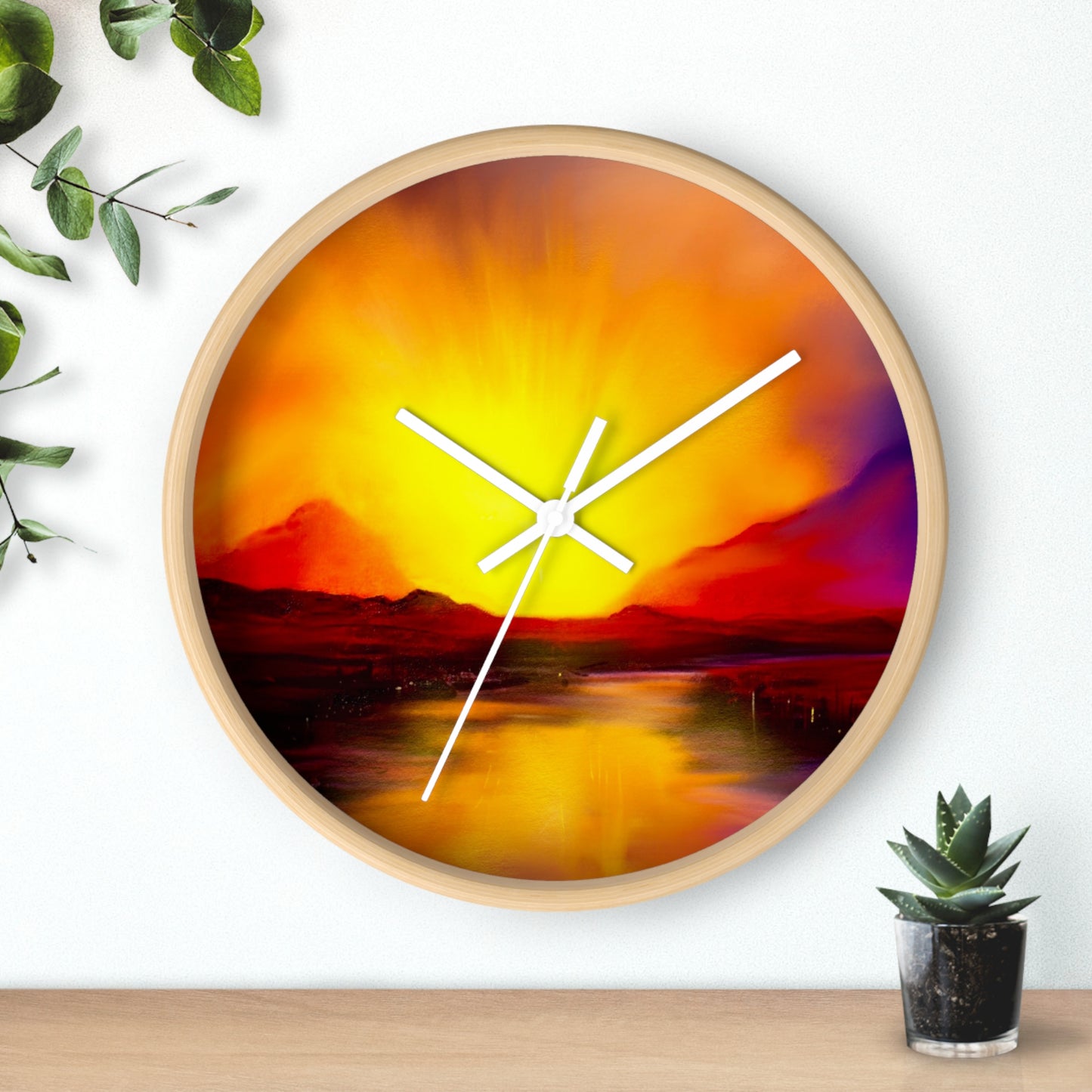 Reloj de pared con puesta de sol en Skye | Regalos de arte escocés