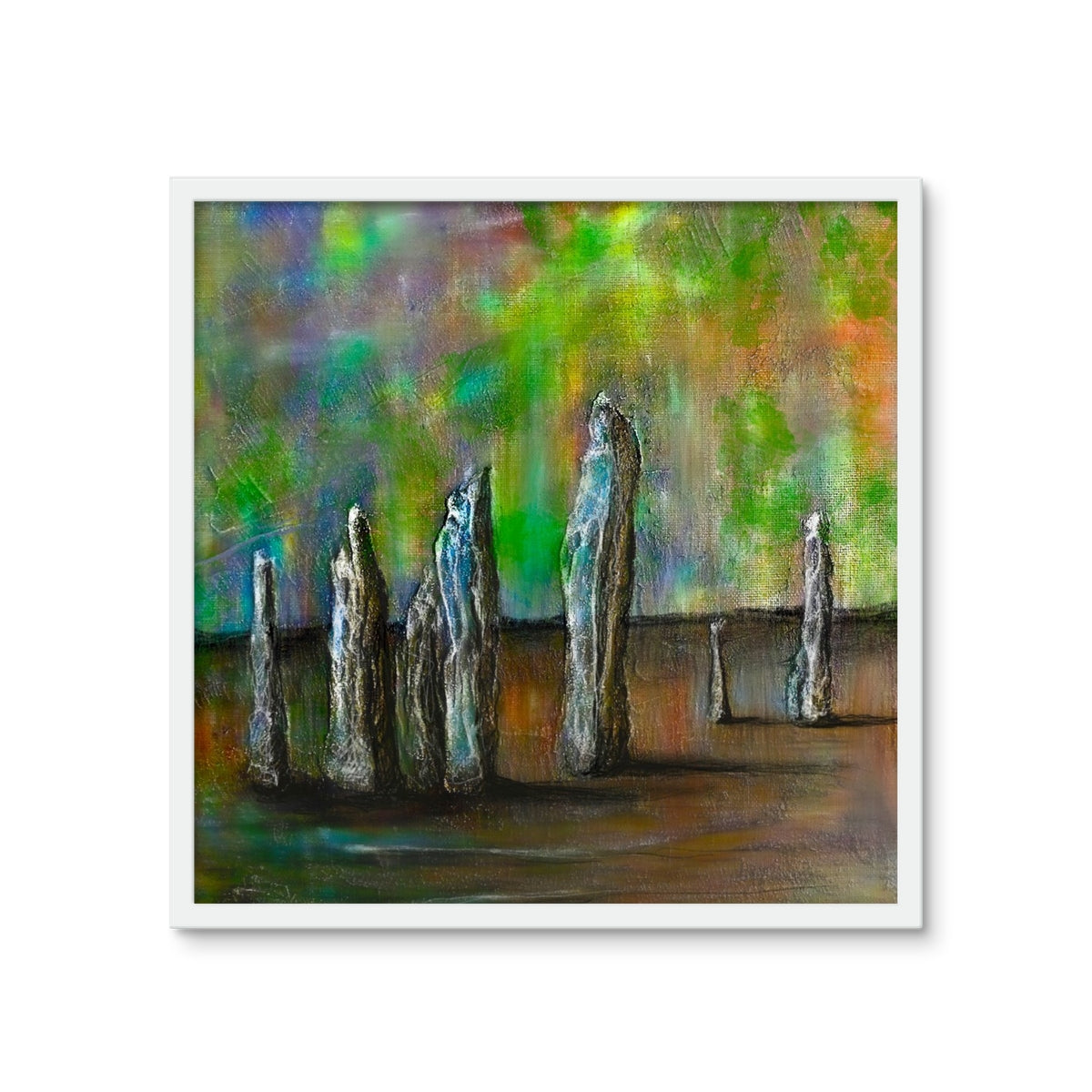 Callanish Northern Lights Lewis Framed Art Tile | Scottish Art Gifts