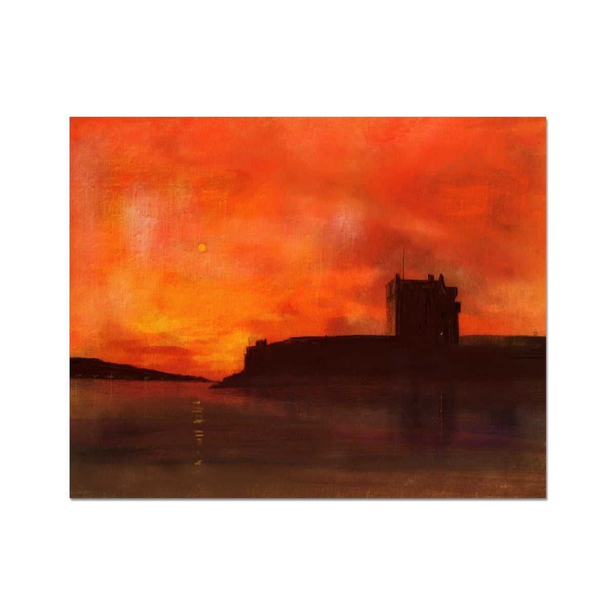 Broughty Castle Sunset Painting | Artist Proof Collector Prints From Scotland-Artist Proof Collector Prints-Historic & Iconic Scotland Art Gallery-20"x16"-Paintings, Prints, Homeware, Art Gifts From Scotland By Scottish Artist Kevin Hunter