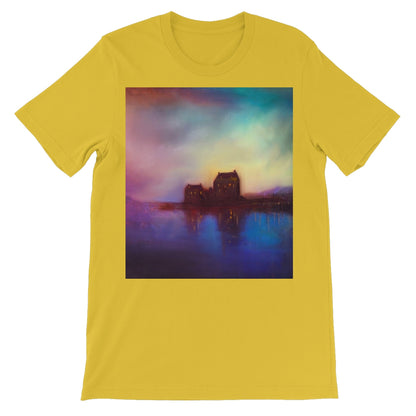 Eilean Donan Castle Sunset Unisex Short Sleeve T-Shirt | Scottish Art Gifts