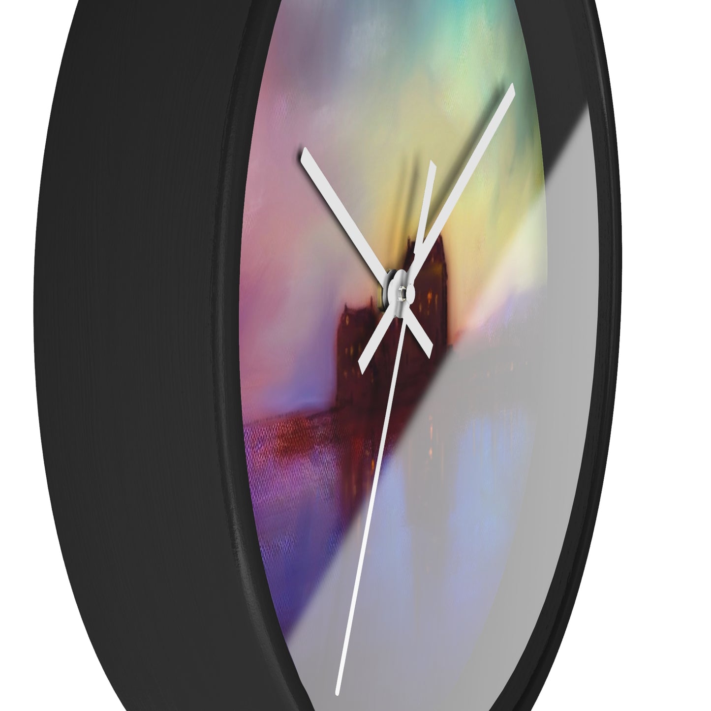 Eilean Donan Castle Sonnenuntergang-Wanduhr | Schottische Kunstgeschenke