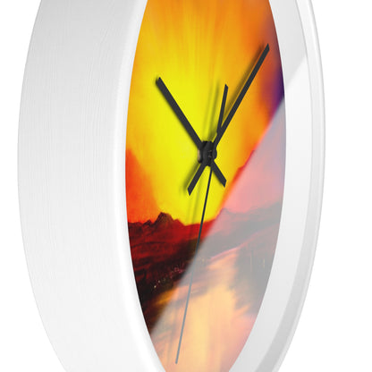 Reloj de pared con puesta de sol en Skye | Regalos de arte escocés
