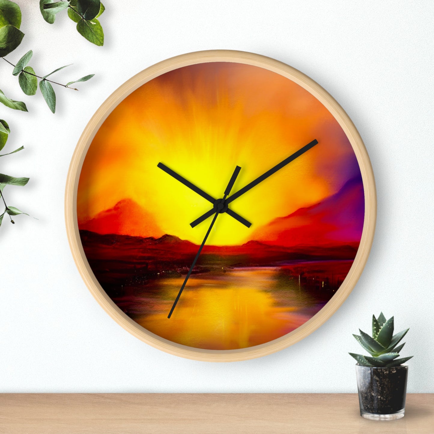 Reloj de pared con puesta de sol en Skye | Regalos de arte escocés