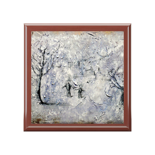 Father Daughter Snow Jewellery Box | Scottish Art Gifts