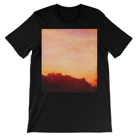 Edinburgh Castle Sunset Unisex Short Sleeve T-Shirt | Scottish Art Gifts