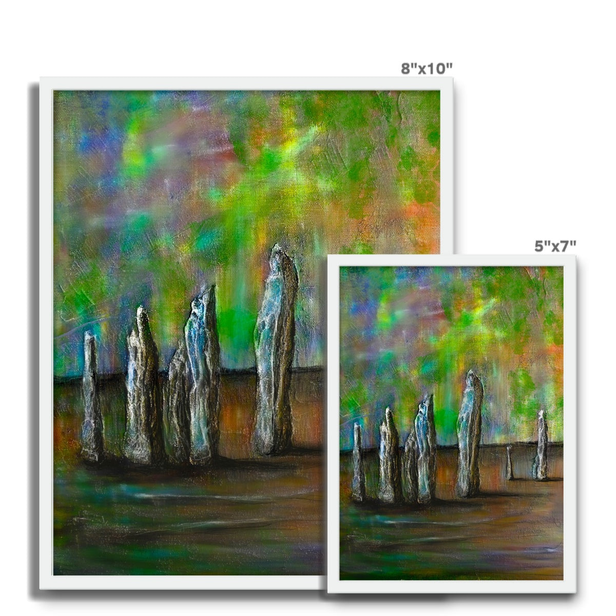 Callanish Northern Lights Lewis Framed Art Tile | Scottish Art Gifts