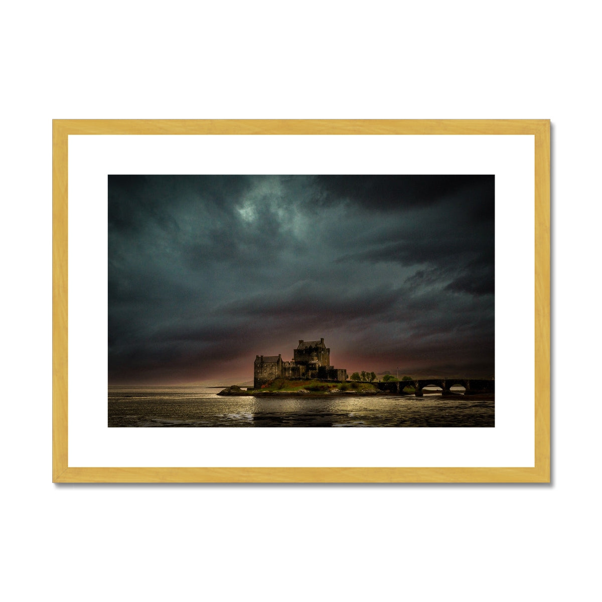 A Brooding Eilean Donan Castle Scottish Landscape Photography | Antique Framed & Mounted Prints From Scotland