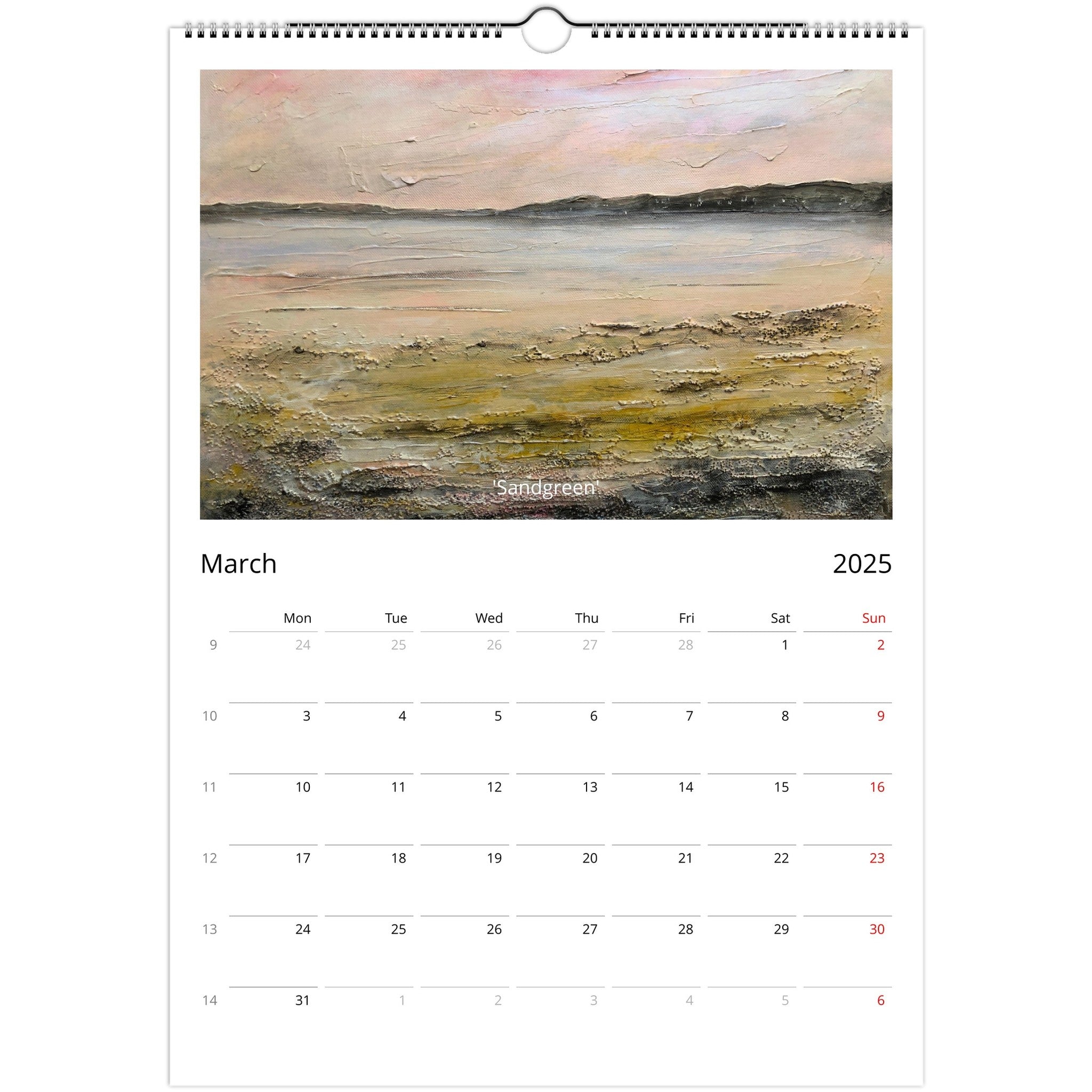 2025 A3 Art Calendar | Hunter Scottish Artist