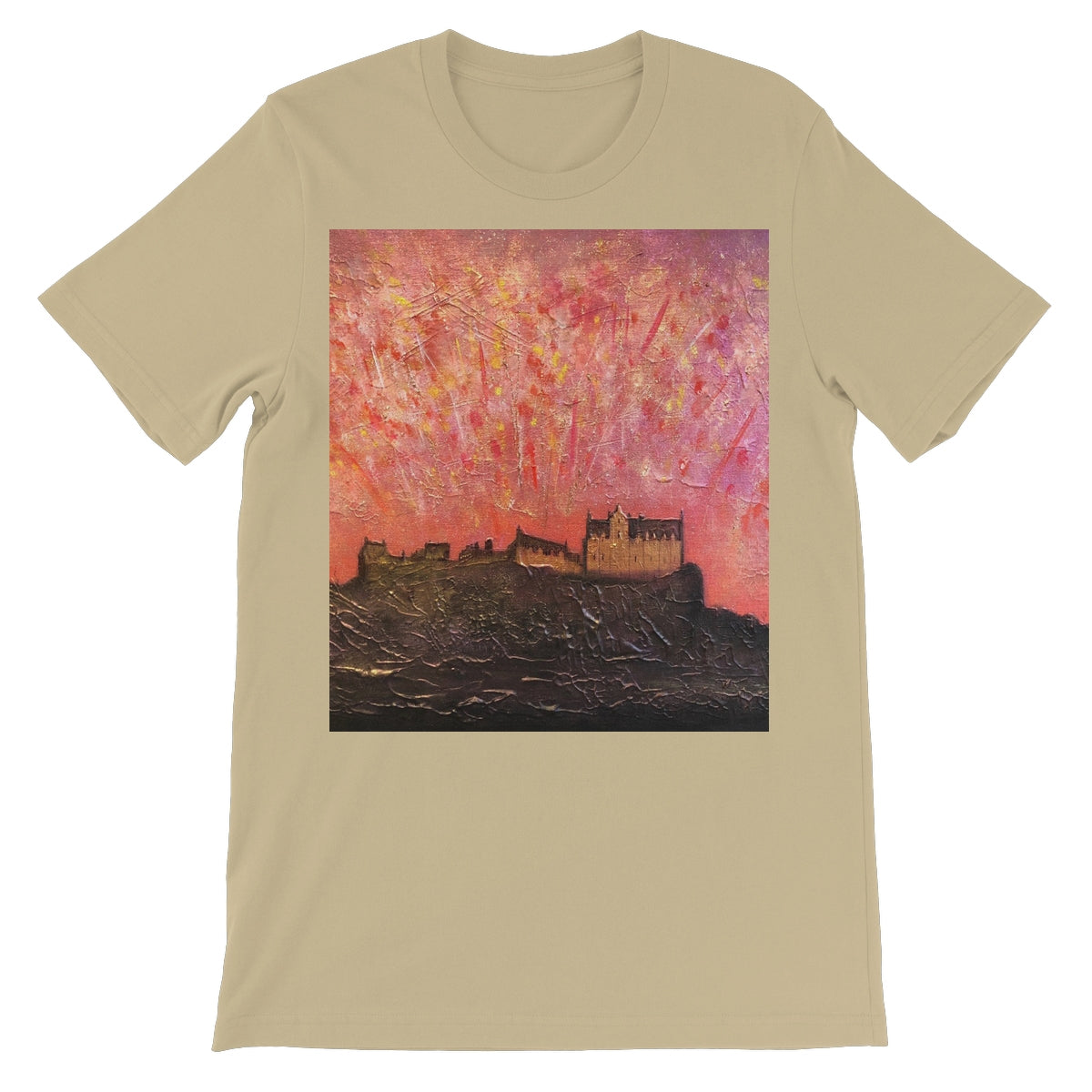 Edinburgh Castle Fireworks Unisex Short Sleeve T-Shirt | Scottish Art Gifts