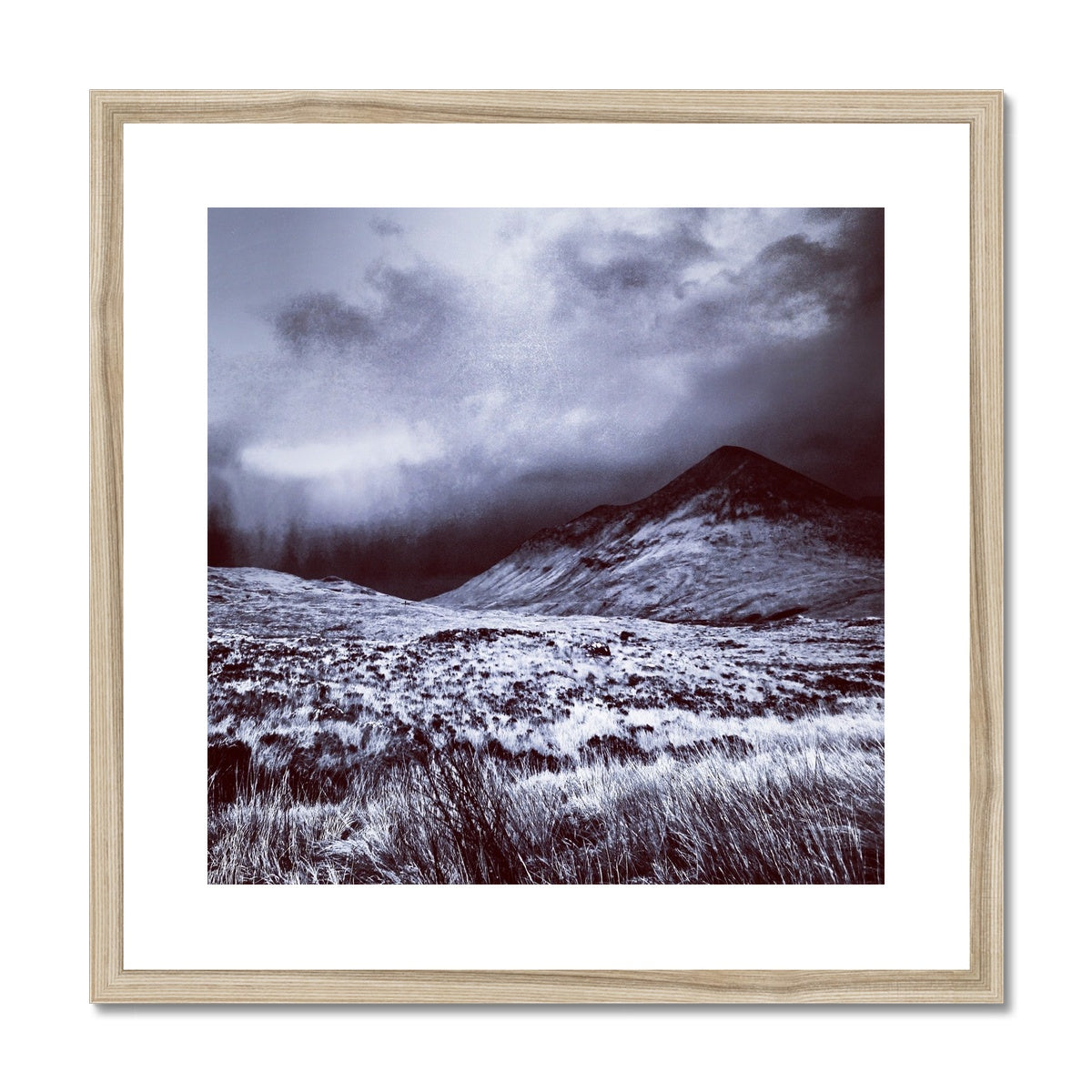 A Brooding Glen Varagil Skye Painting | Framed & Mounted Prints From Scotland-Framed & Mounted Prints-Skye Art Gallery-20"x20"-Natural Frame-Paintings, Prints, Homeware, Art Gifts From Scotland By Scottish Artist Kevin Hunter
