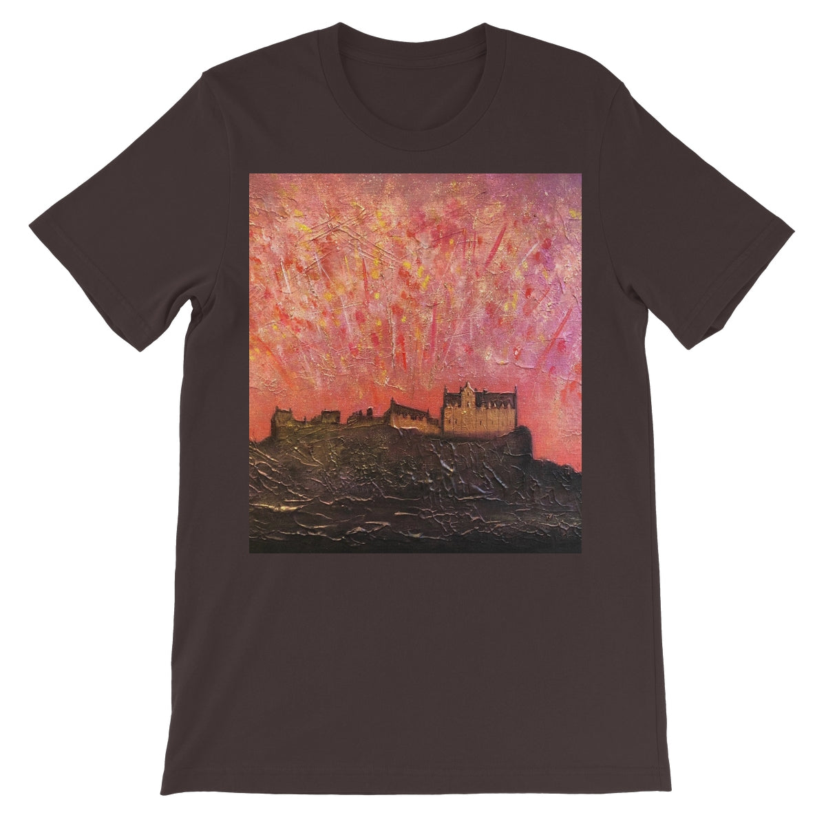 Edinburgh Castle Fireworks Unisex Short Sleeve T-Shirt | Scottish Art Gifts