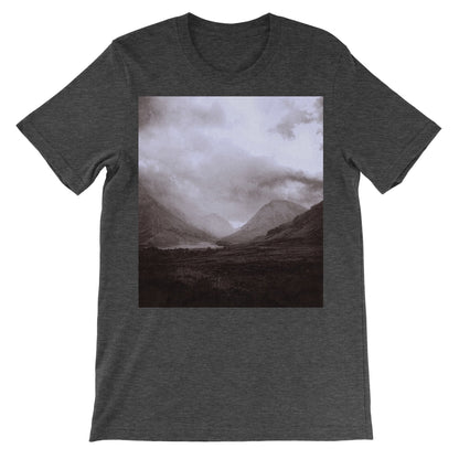 Glencoe Mist Unisex Short Sleeve T-Shirt | Scottish Art Gifts
