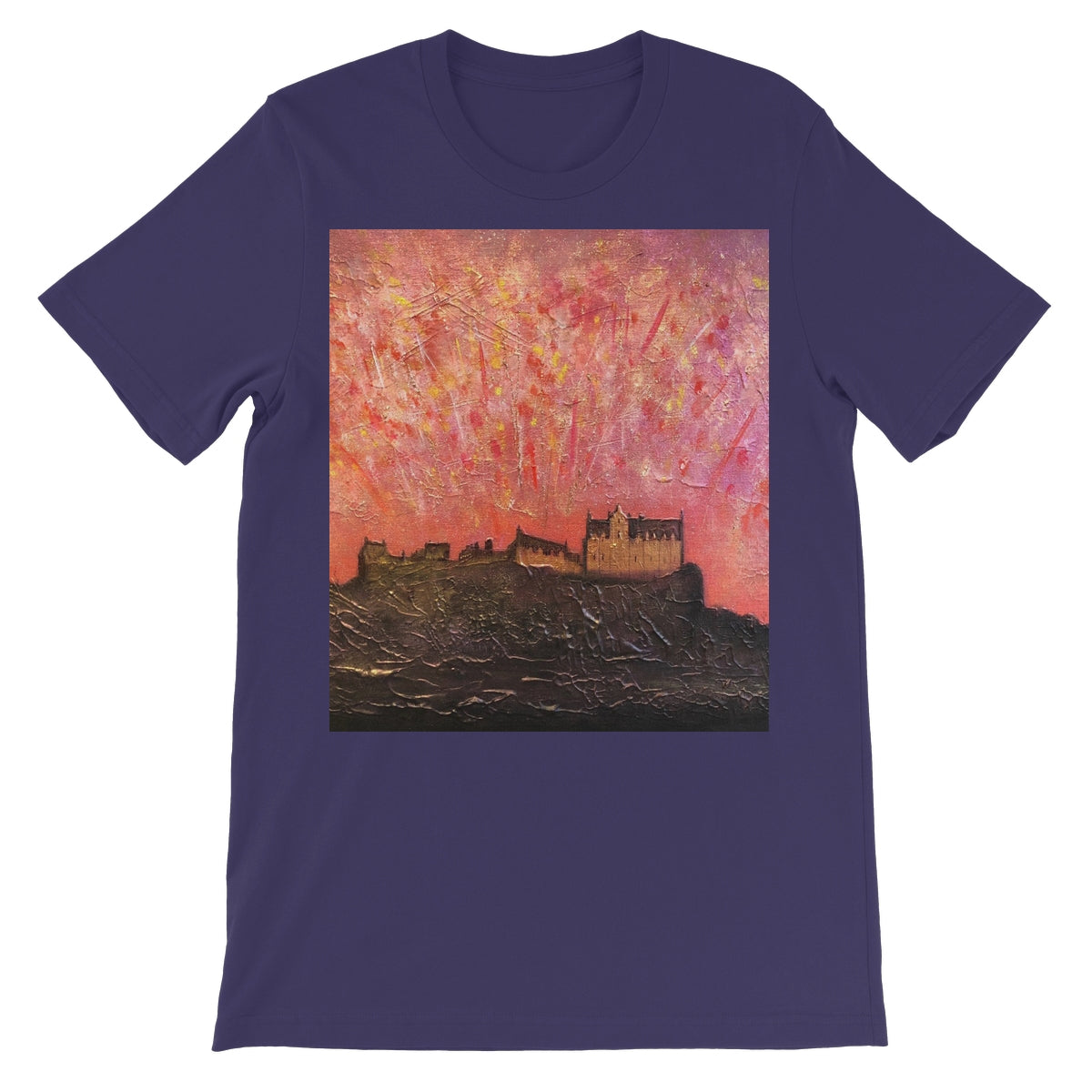 Edinburgh Castle Fireworks Unisex Short Sleeve T-Shirt | Scottish Art Gifts