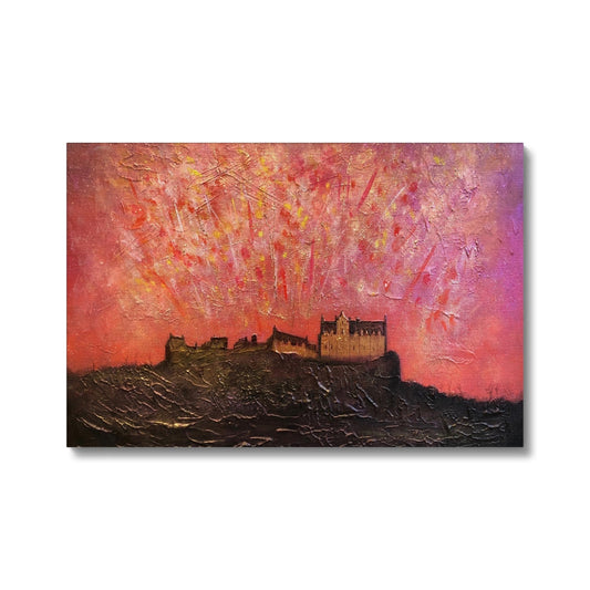 Edinburgh Castle Fireworks Eco Canvas | Scottish Art Gifts