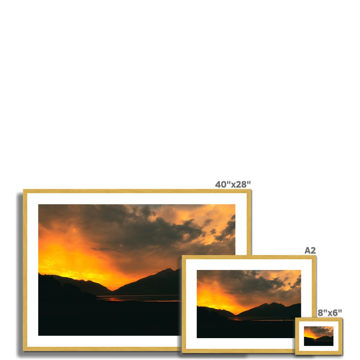 Loch Leven Sunset Glencoe Scottish Landscape Photography | Antique Framed & Mounted Print