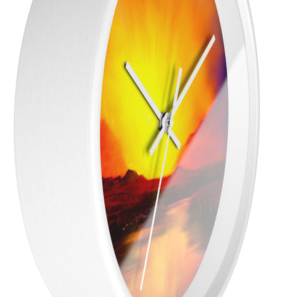 Reloj de pared con puesta de sol en Skye | Regalos de arte escocés