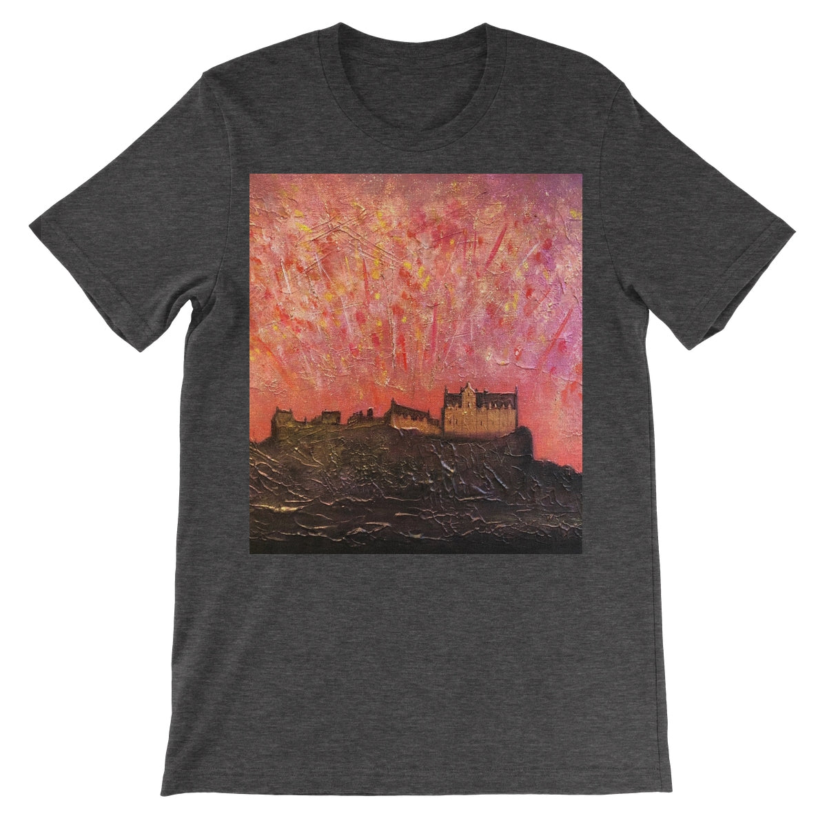Edinburgh Castle Fireworks Unisex Short Sleeve T-Shirt | Scottish Art Gifts