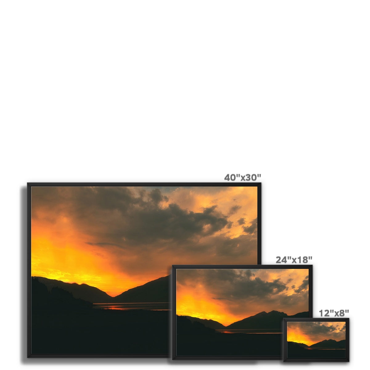 Loch Leven Sunset Glencoe Scottish Landscape Photography | Framed Canvas