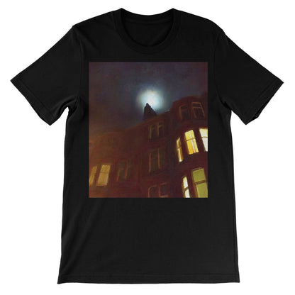 A Moonlit Tenement Unisex Short Sleeve T-Shirt | Scottish Art Gifts