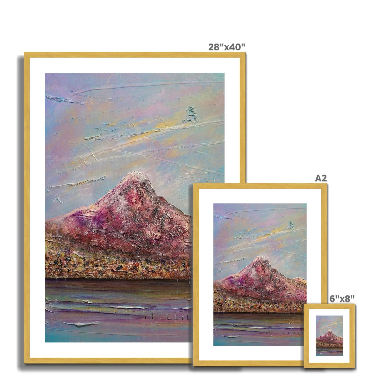 Ben Lomond Painting | Antique Framed & Mounted Prints From Scotland-Antique Framed & Mounted Prints-Scottish Lochs & Mountains Art Gallery-Paintings, Prints, Homeware, Art Gifts From Scotland By Scottish Artist Kevin Hunter