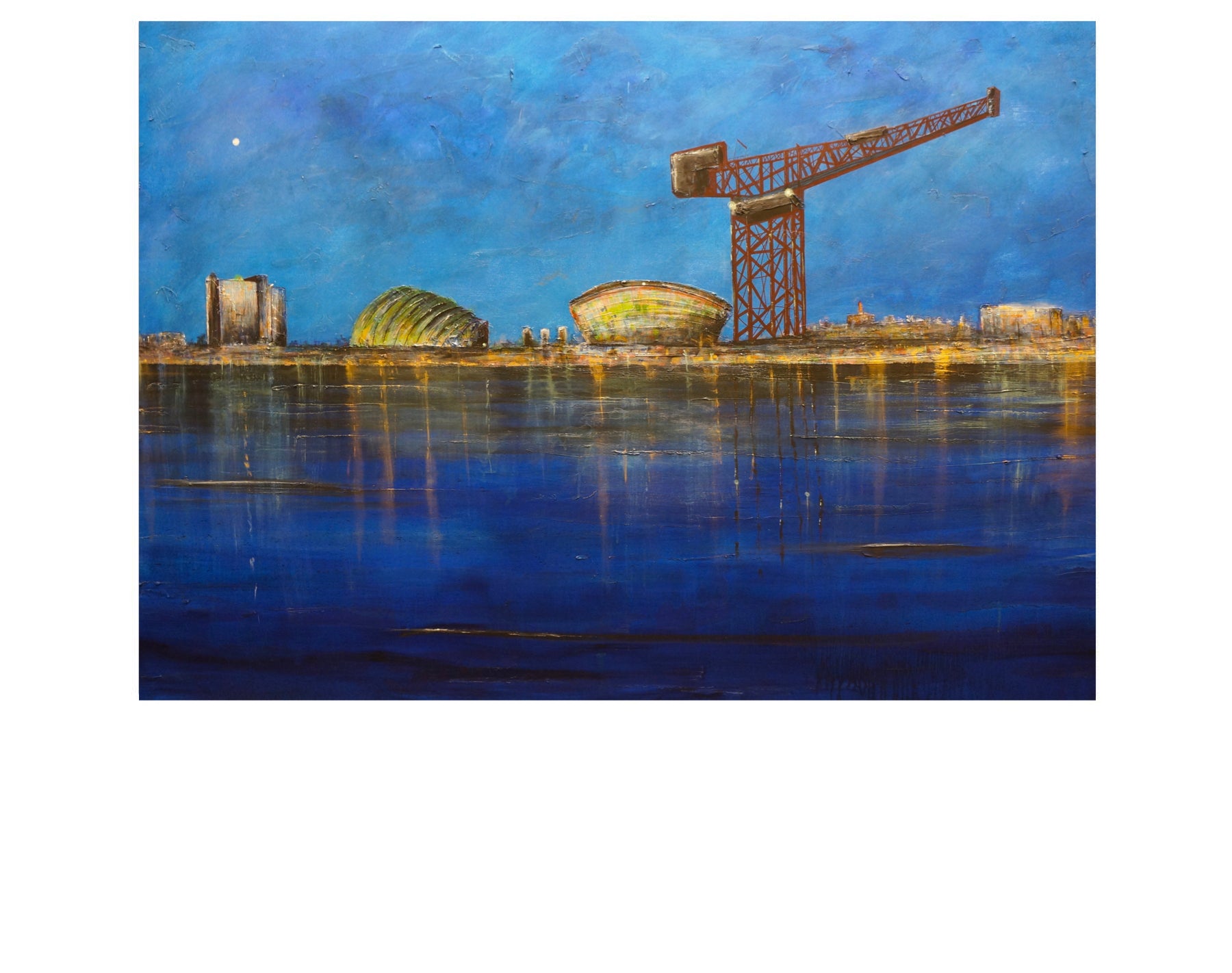 Glasgow Harbour Moonlight Art Prints