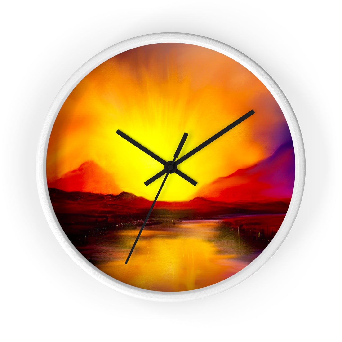 Reloj de pared con puesta de sol en Skye | Regalos de arte escocés