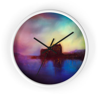 Eilean Donan Castle Sonnenuntergang-Wanduhr | Schottische Kunstgeschenke