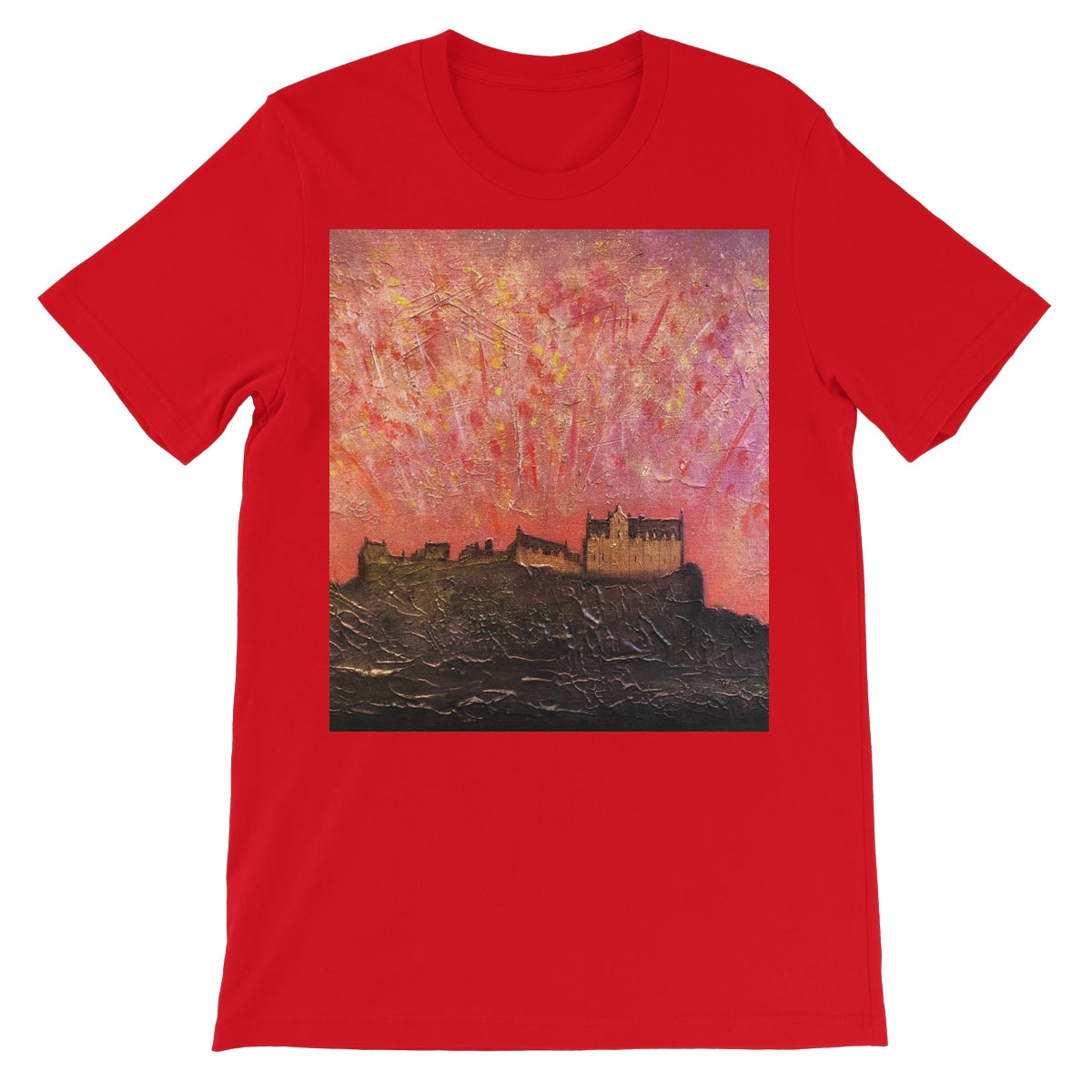 Edinburgh Castle Fireworks Unisex Short Sleeve T-Shirt | Scottish Art Gifts