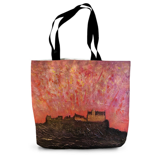 Edinburgh Castle Fireworks Canvas Tote Bag | Scottish Art Gifts