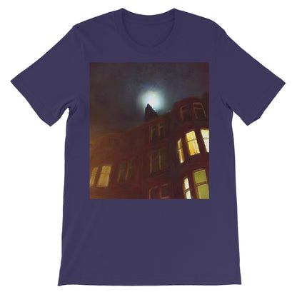 A Moonlit Tenement Unisex Short Sleeve T-Shirt | Scottish Art Gifts