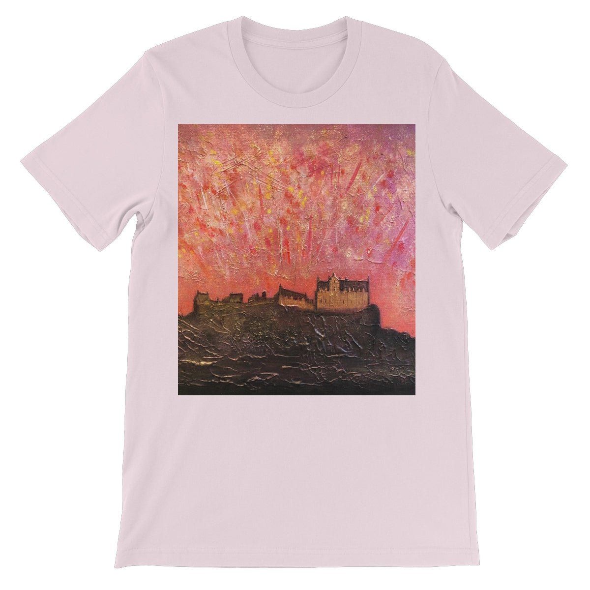 Edinburgh Castle Fireworks Unisex Short Sleeve T-Shirt | Scottish Art Gifts