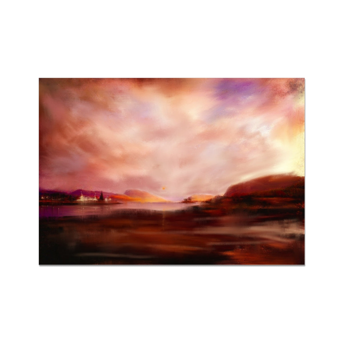 Plockton Sunset Painting | Fine Art Prints From Scotland-Fine art-Scottish Highlands & Lowlands Art Gallery-A2 Landscape-Paintings, Prints, Homeware, Art Gifts From Scotland By Scottish Artist Kevin Hunter