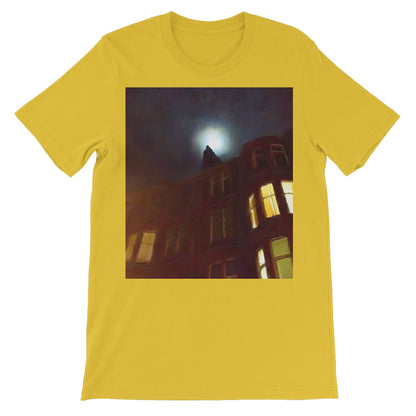 A Moonlit Tenement Unisex Short Sleeve T-Shirt | Scottish Art Gifts