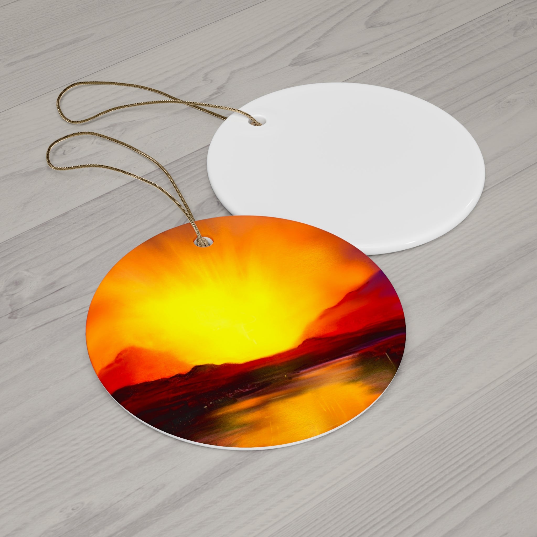 Skye Sunset Ceramic Ornament.