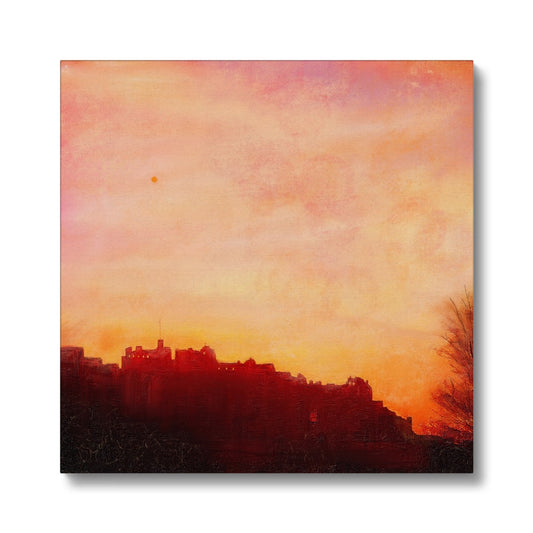 Edinburgh Castle Sunset Eco Canvas | Scottish Art Gifts
