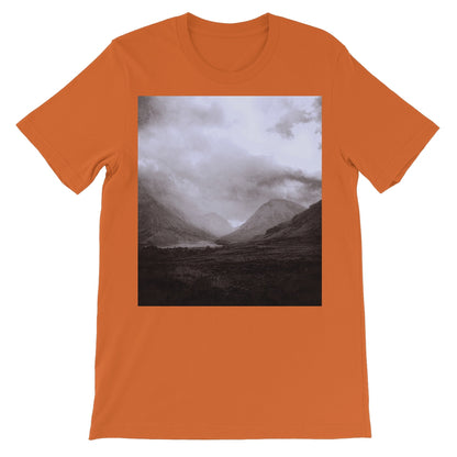 Glencoe Mist Unisex Short Sleeve T-Shirt | Scottish Art Gifts