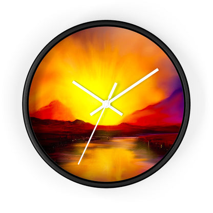 Reloj de pared con puesta de sol en Skye | Regalos de arte escocés