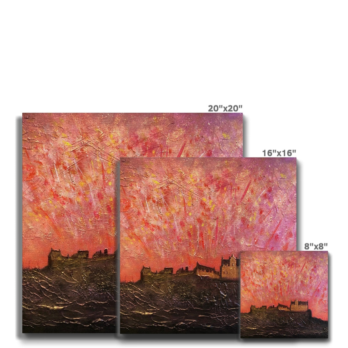 Edinburgh Castle Fireworks Eco Canvas | Scottish Art Gifts
